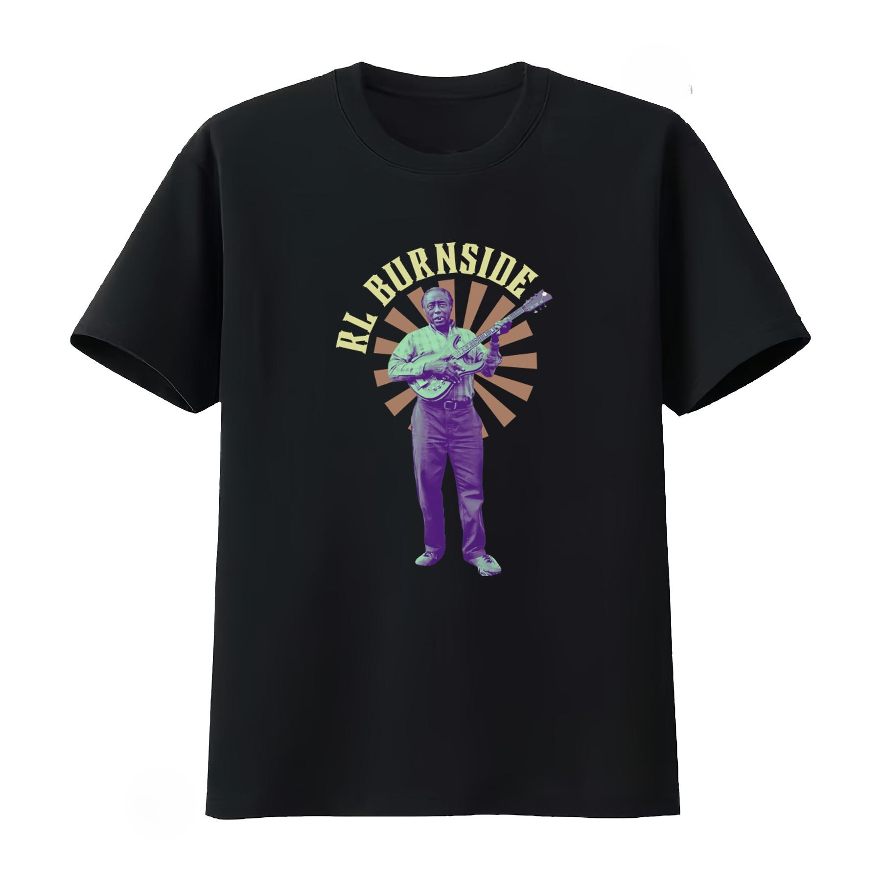 Summer Hill Clothing - RL バーンサイドジャージーヴィンテージヒルカントリーブルースギタリストプリント Tシャツカジュアル紳士服婦人服 2026 夏 Tシャツ
