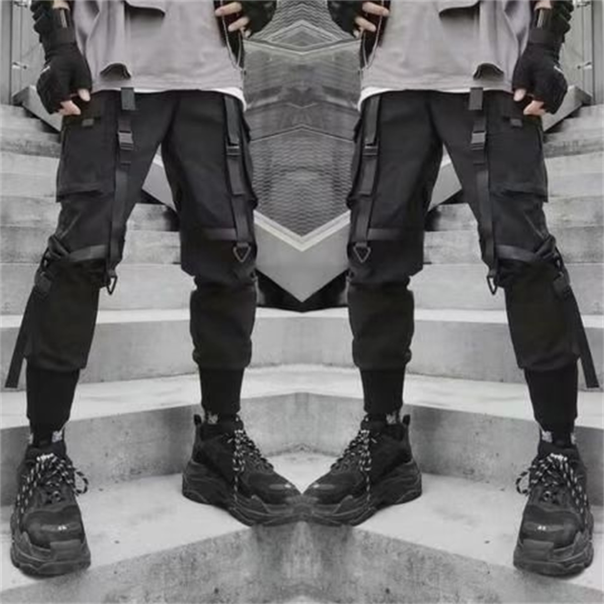 Summer Clothing Holiday - 原宿ファッションテックウェアメンズカーゴパンツヒップホップパンク男性服ストリートウェアジョガーパンツハイストリートホリデーカジュアルパンツ