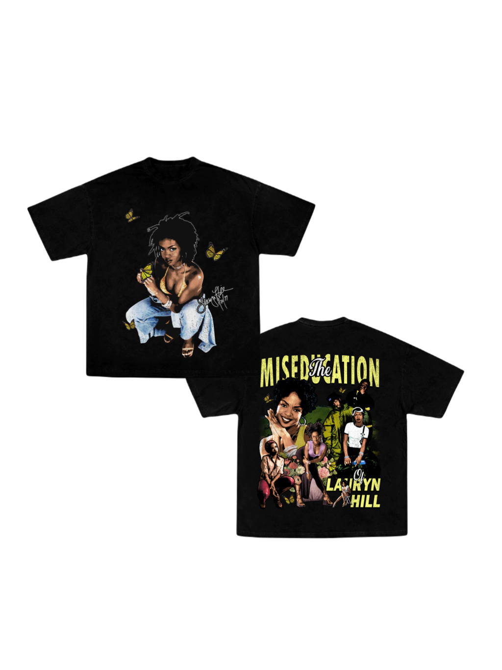 Summer Hill Clothing - ファッション歌手ローリンヒル Tシャツメンズレディースコットン Tシャツ夏カジュアル半袖ラウンドネック服ルーズトップストレンド