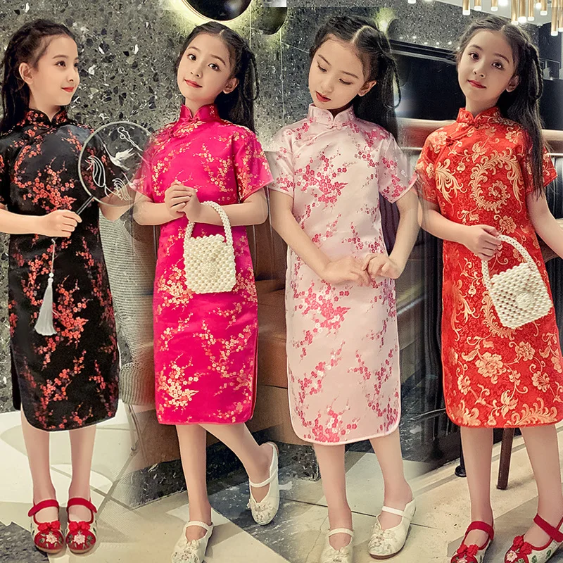 Summer Clothing Baby Girl - 女の子のための中国風チャイナドレス,モダンなイブニングドレス,qipaoプリンセス服,子供のファッション,夏