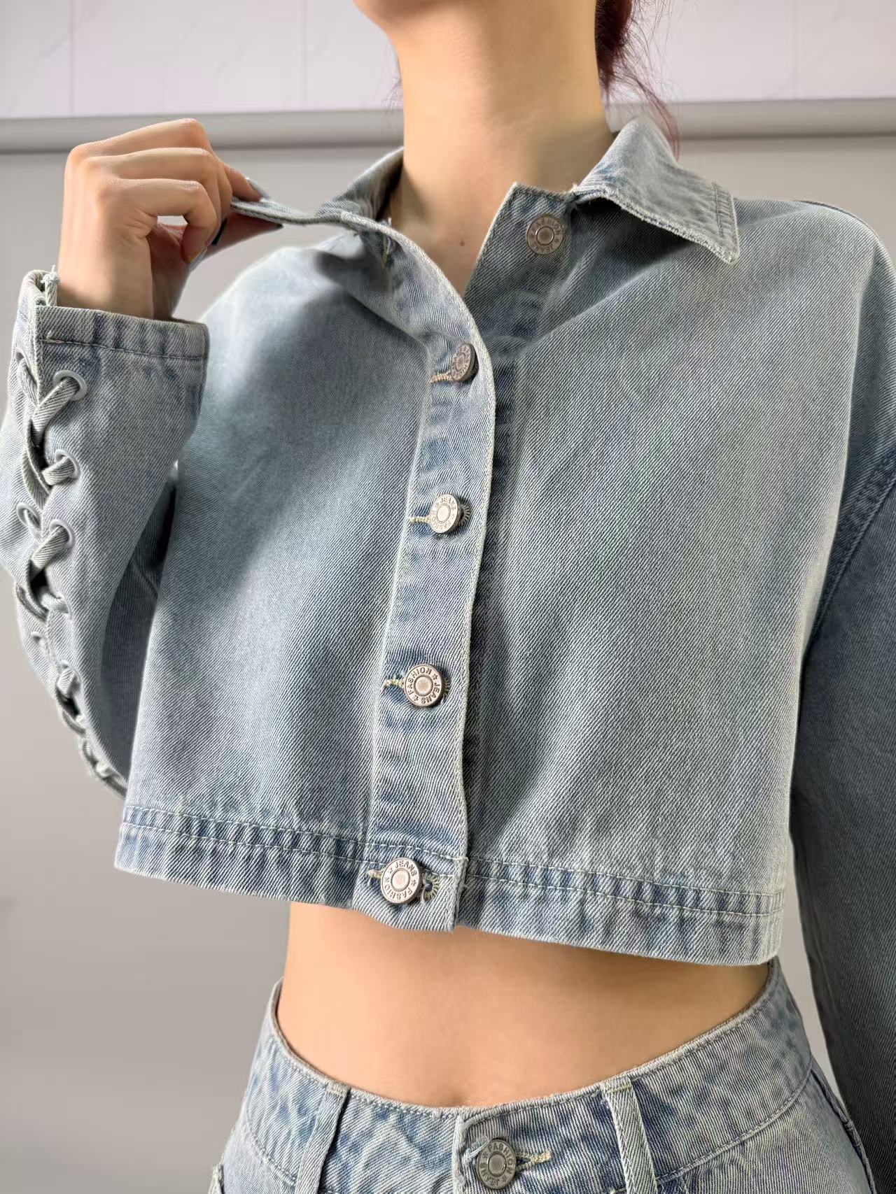 Quality Summer Clothing - 2025 韓国和風マルチ要素デザイン高品質衣類東大門韓国デニムジャケットコート