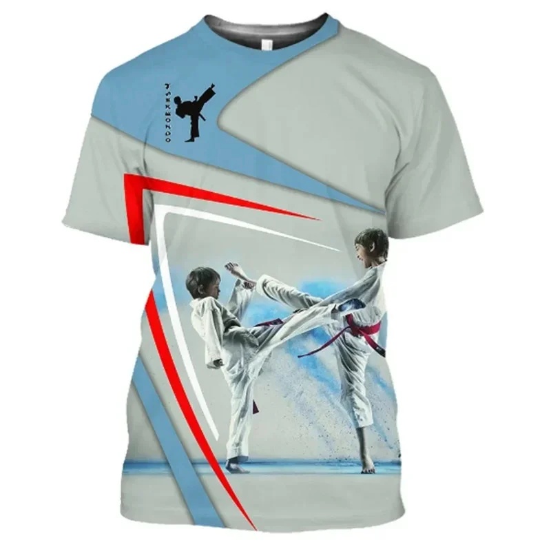 Summer Clothing Pictures - 1 ピースカスタムあなたの写真 3D テコンドー柔道プリント Tシャツメンズファッションスポーツ半袖メンズ夏ジム服原宿