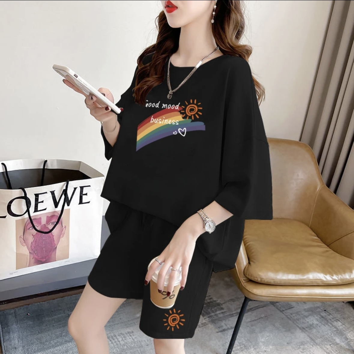 Summer Clothing Us - ファッションレディースサマーショートパンツセット、スポーツウェア、オーバーサイズ半袖Tシャツ、2ピースセット、スポーツウェア、レディースカジュアルウェア