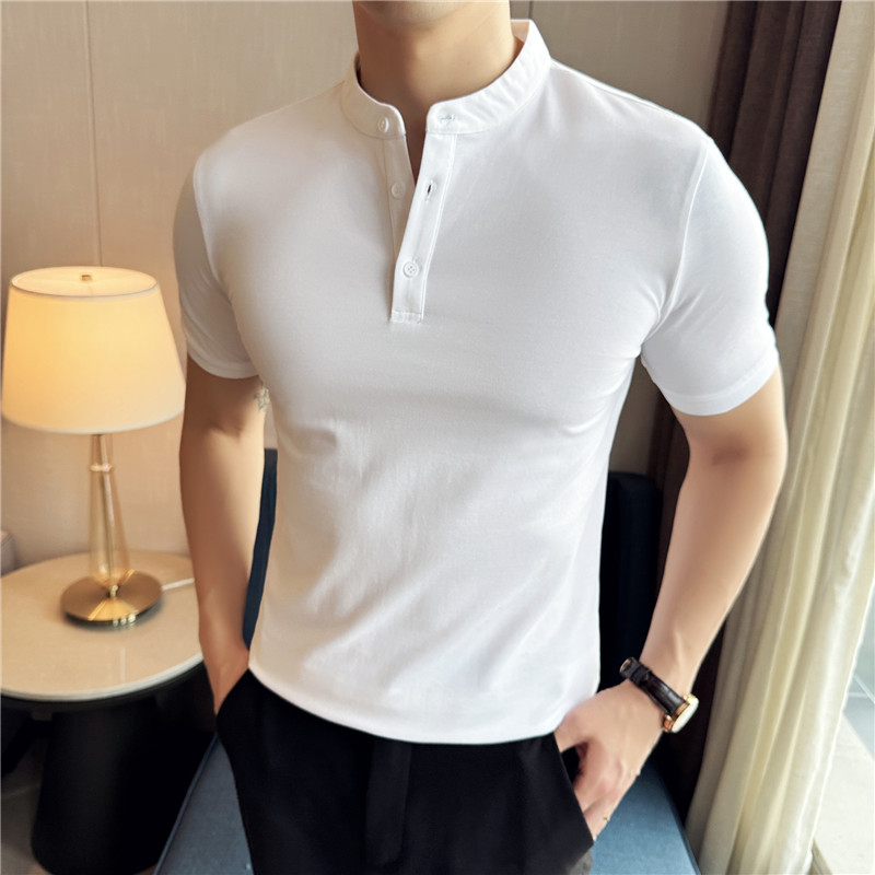 メンズ半袖ポロシャツ 夏 薄手 ヘンリーカラー ベーシックト - Summer Light Clothing のレビューと価格