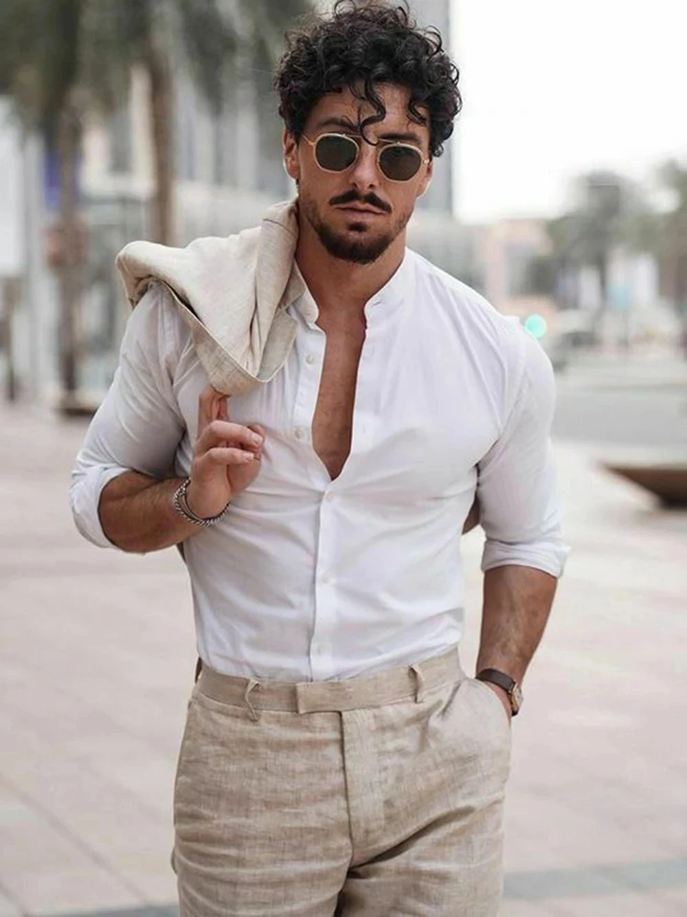 夏のビーチビジネスリネンメンズスーツ、オーダーメイド2ピース - Summer Clothing Men Linen のレビューと価格