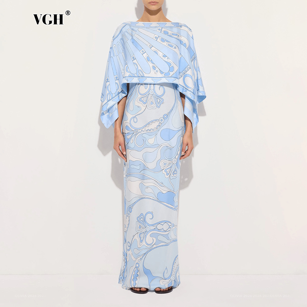 VGH ライトブルーの抽象柄プリントツーピースセット、女性用 - Summer Light Clothing のレビューと価格