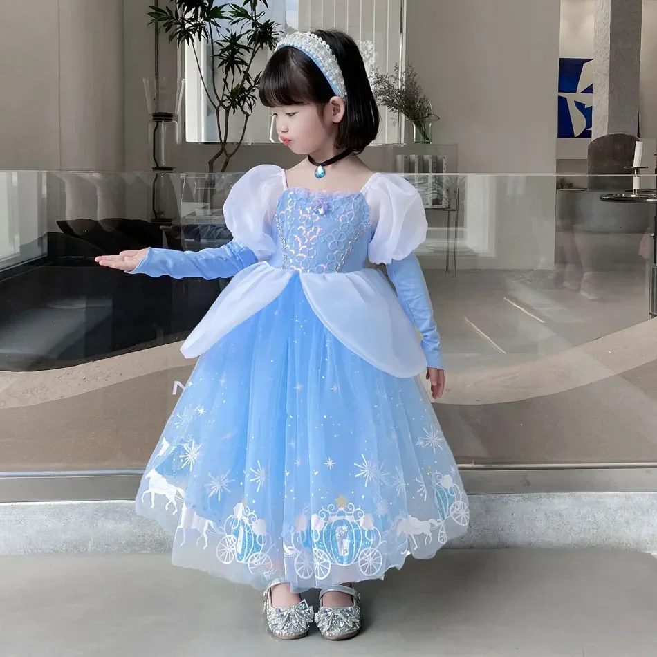 シンデレラプリンセスコスプレドレス女の子子供ボールガウンスパ - Summer Clothing For Kids Girls のレビューと価格