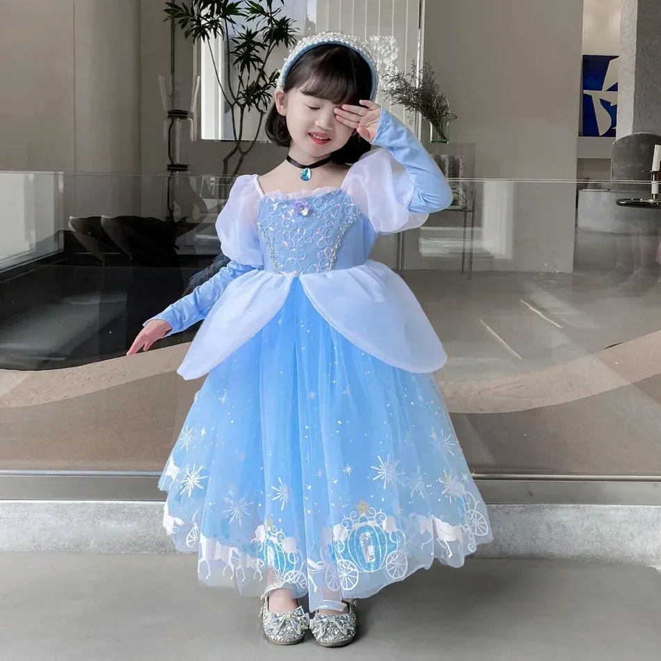 シンデレラプリンセスコスプレドレス女の子子供ボールガウンスパ - Summer Clothing For Kids Girls のレビューと価格