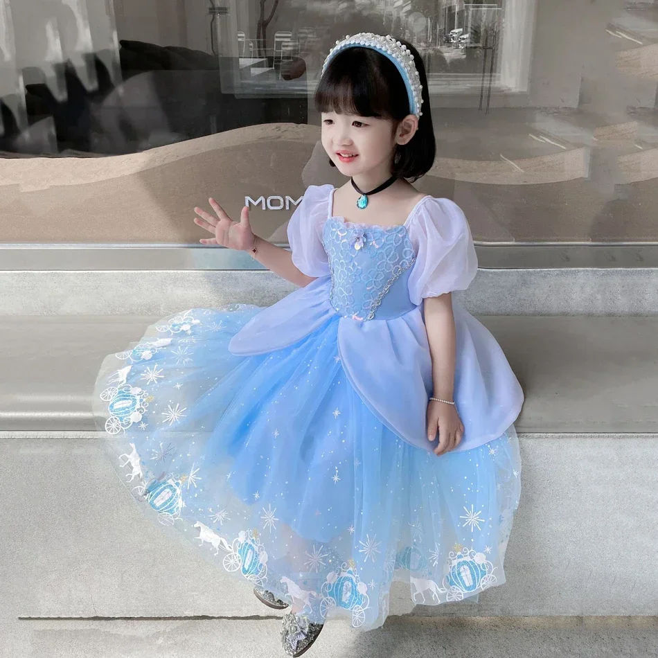 シンデレラプリンセスコスプレドレス女の子子供ボールガウンスパ - Summer Clothing For Kids Girls のレビューと価格