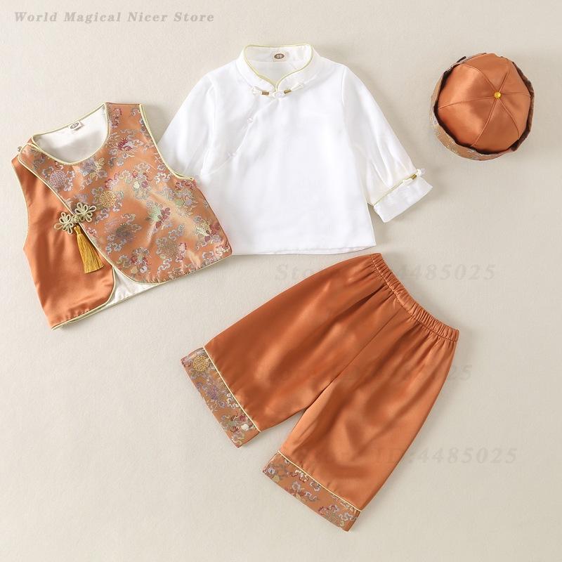 春夏ベビー唐服子供男の子女の子百日一歳衣装中国風東洋漢服写真 - Summer Clothing Baby Girl のレビューと価格