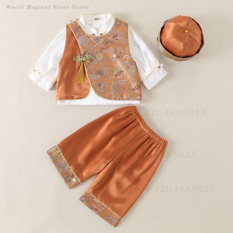 春夏ベビー唐服子供男の子女の子百日一歳衣装中国風東洋漢服写真 - Summer Clothing Baby Girl のレビューと価格