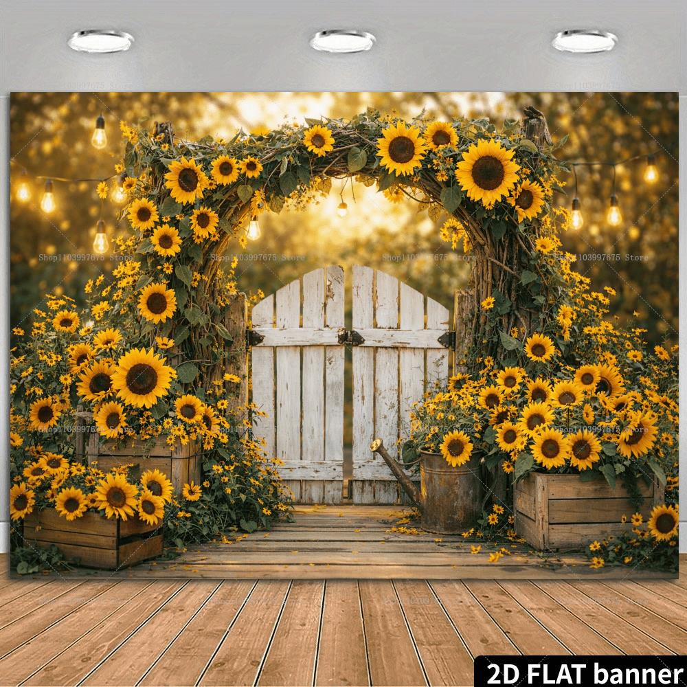 2D ひまわり鉢植え植物背景幕夏のパーティー装飾写真撮影背景 - Summer Clothing Banner のレビューと価格