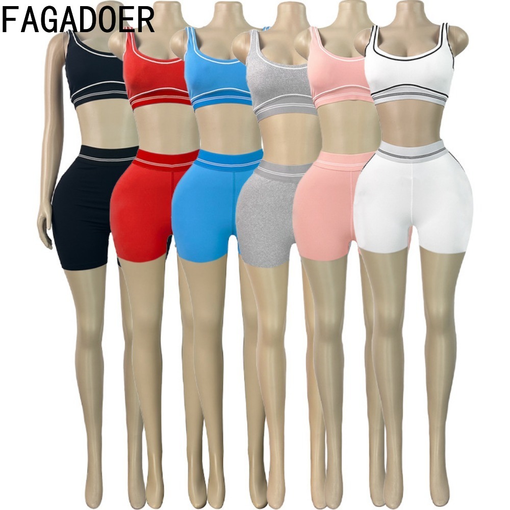 FAGADOER ファッションパッチワーク品質スポーティセッ - Quality Summer Clothing のレビューと価格