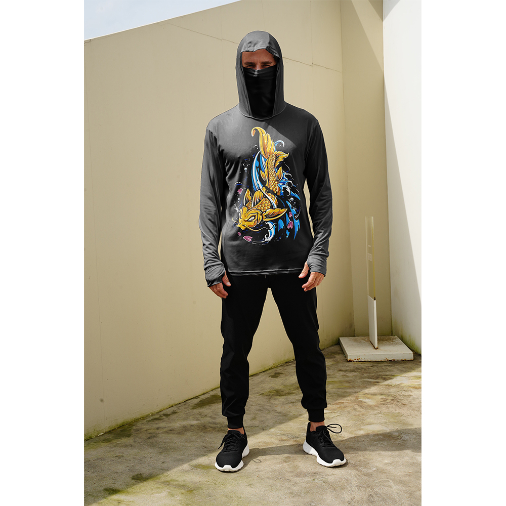 釣り用シャツ メンズ 日焼け防止 フード付きマスク 一体型  - Summer Clothing Guys のレビューと価格