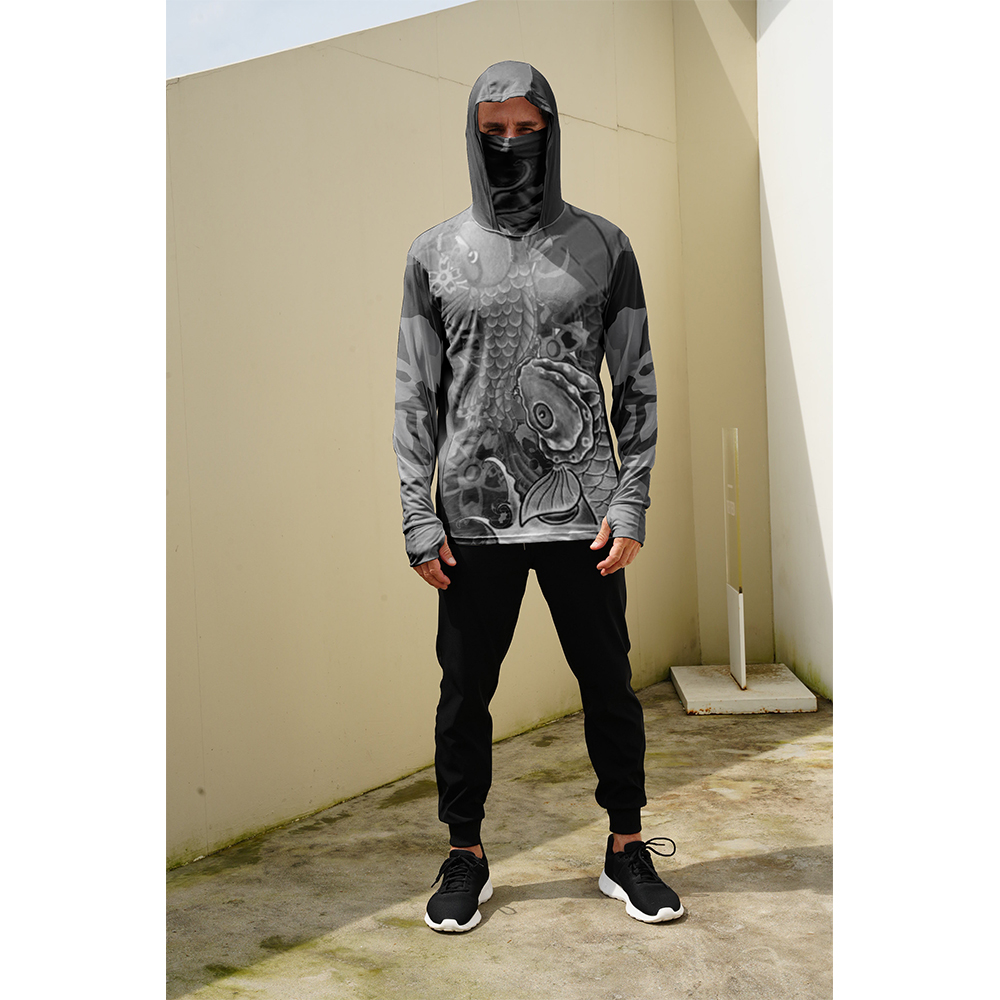 釣り用シャツ メンズ 日焼け防止 フード付きマスク 一体型  - Summer Clothing Guys のレビューと価格