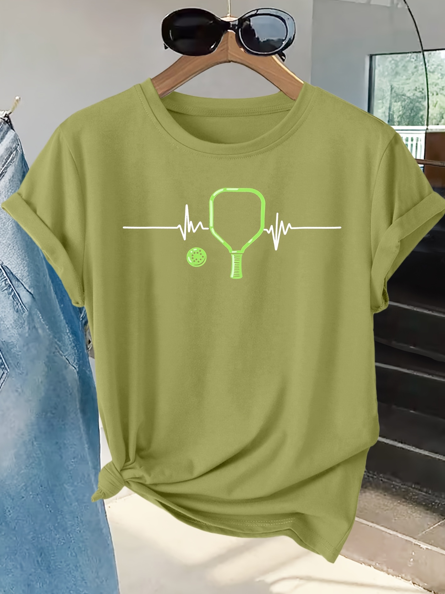 レディースTシャツ ラケット ハートビート パーソナリティプ - Summer Clothing Pictures のレビューと価格