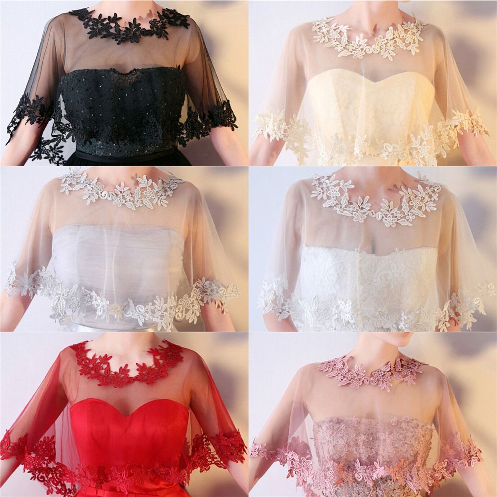 女性のカジュアルなレースのショール、結婚式のケープ、イブニン - Summer Light Clothing のレビューと価格