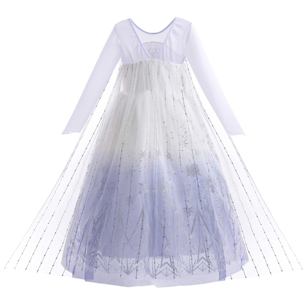 白いエルサドレス女の子の誕生日パーティーコスプレプリンセス衣 - Summer Clothing For Kids Girls のレビューと価格