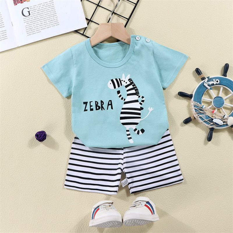 綿 Tシャツ + ショーツ 2 ピーストラックスーツセット子 - Summer Clothing Baby Girl のレビューと価格