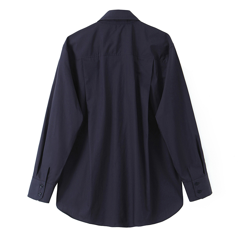 Willshela 女性ファッションネクタイ付きネイビーブル - Tie Front Shirt のレビューと価格