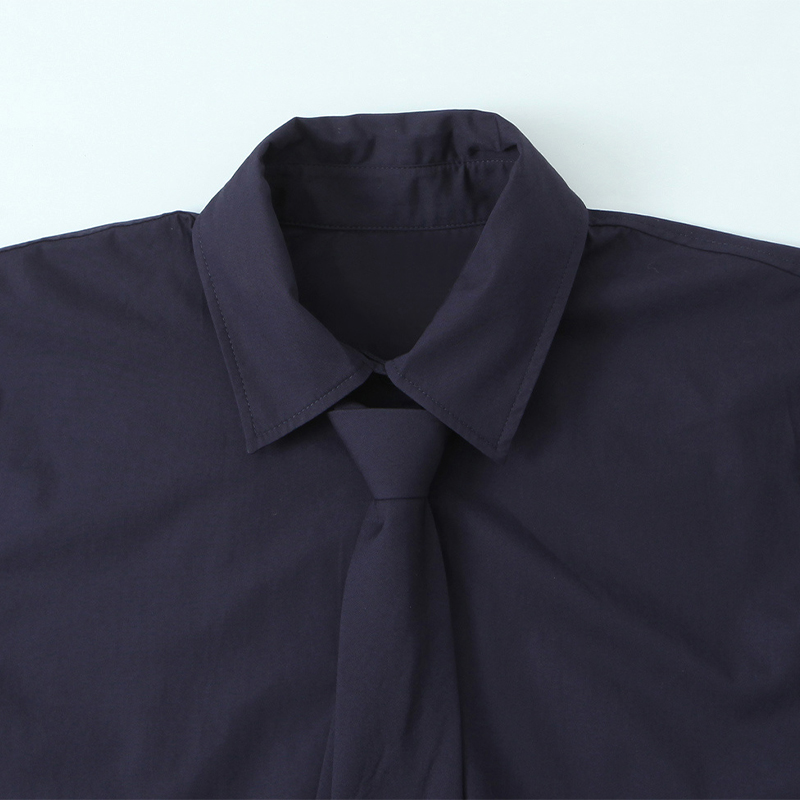 Willshela 女性ファッションネクタイ付きネイビーブル - Tie Front Shirt のレビューと価格