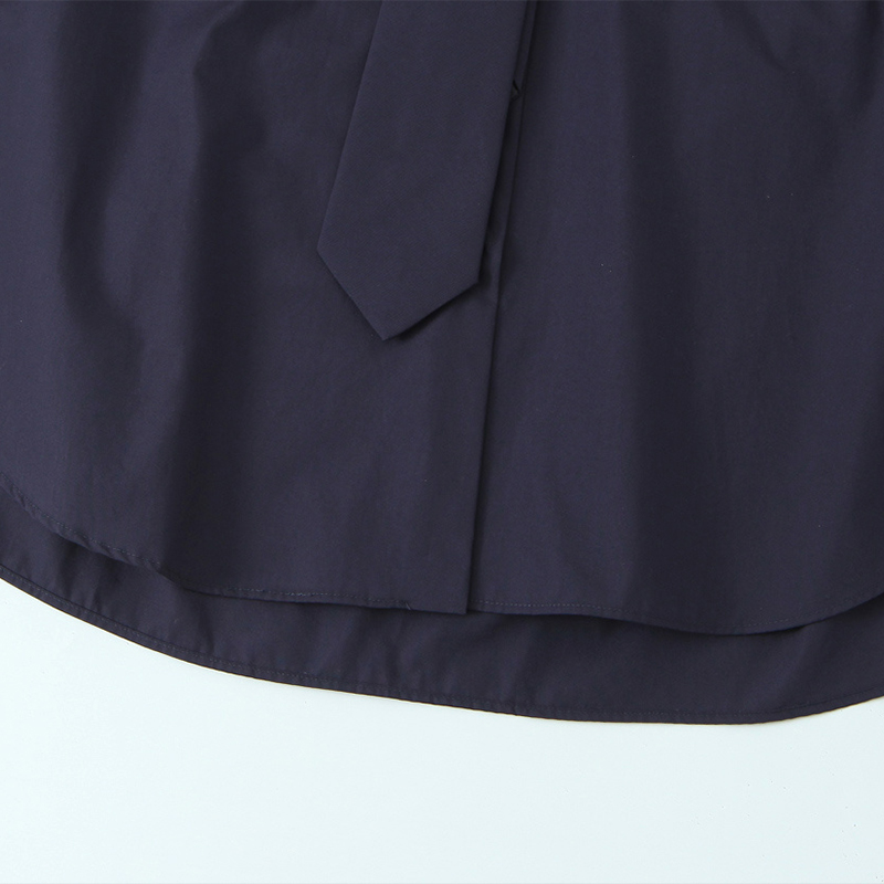 Willshela 女性ファッションネクタイ付きネイビーブル - Tie Front Shirt のレビューと価格