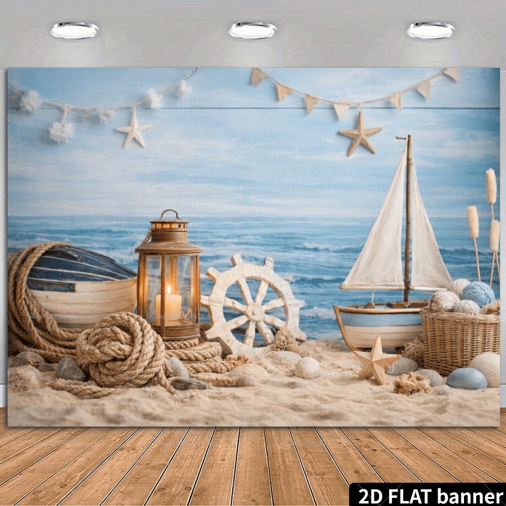 2D ビーチ休暇背景幕ヒトデシェル夏のパーティー装飾写真撮影 - Summer Clothing Banner のレビューと価格