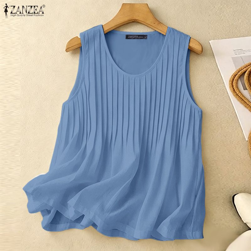 ZANZEA 女性夏ピンタックタンクトッププラスサイズカジュ - Summer Clothing Holiday のレビューと価格