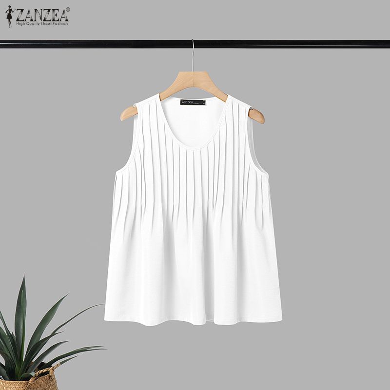 ZANZEA 女性夏ピンタックタンクトッププラスサイズカジュ - Summer Clothing Holiday のレビューと価格