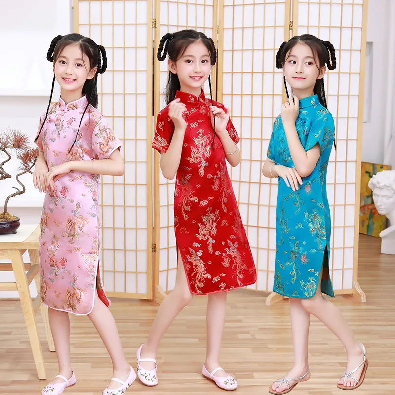 女の子のための中国風チャイナドレス,モダンなイブニングドレス - Summer Clothing Baby Girl のレビューと価格