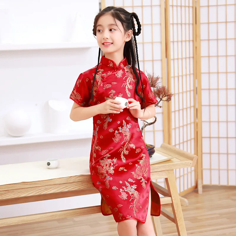 女の子のための中国風チャイナドレス,モダンなイブニングドレス - Summer Clothing Baby Girl のレビューと価格