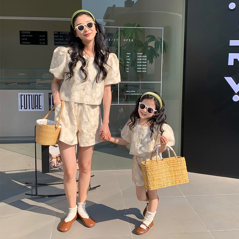 母と娘のためのマッチングセット,母と娘の服,トップスとショー - Summer Clothing Baby Girl のレビューと価格