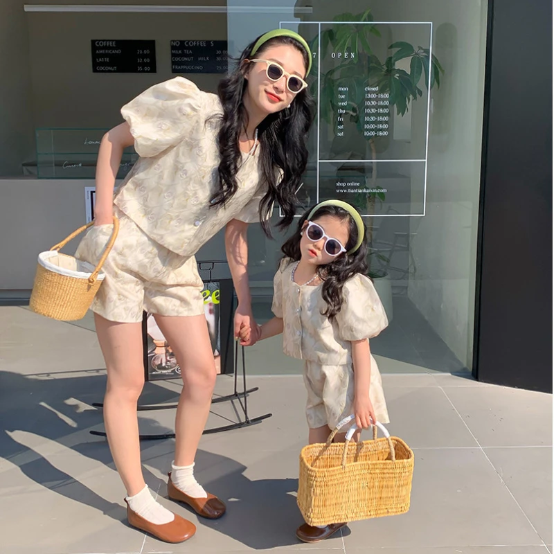 母と娘のためのマッチングセット,母と娘の服,トップスとショー - Summer Clothing Baby Girl のレビューと価格