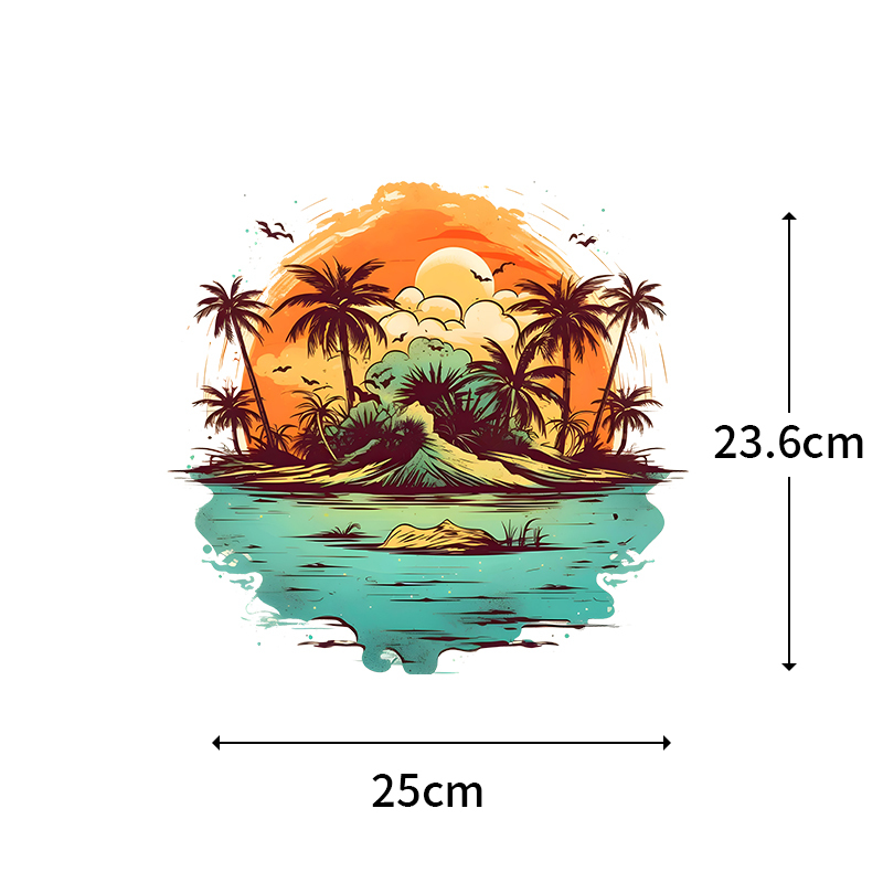 女性の夏のビーチとサンセットモード熱転写Tシャツ、DIYスト - Summer Clothing Pictures のレビューと価格