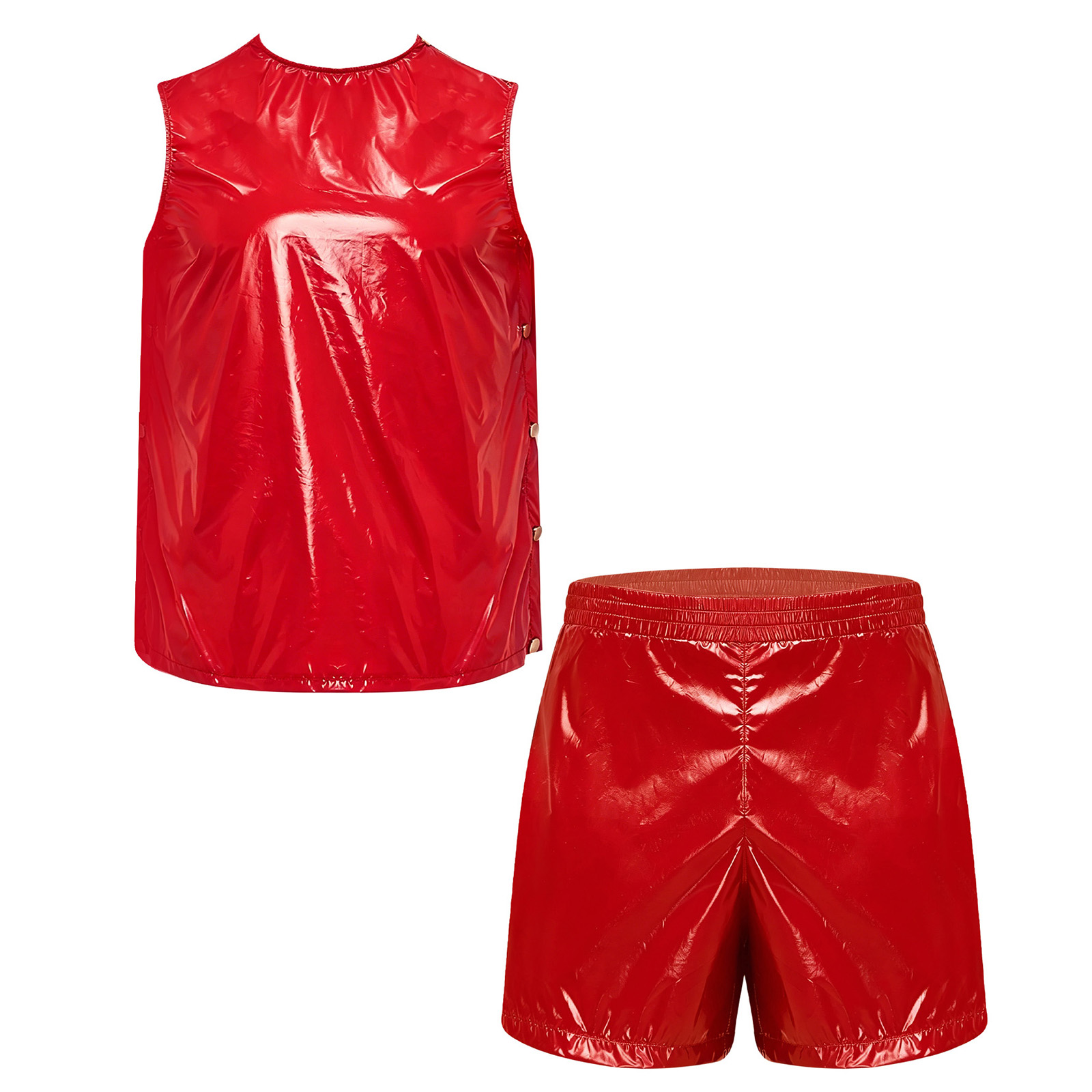 男性用防水汗止め2ピースセット タンクトップとサイドボタンボ - Summer Clothing Us のレビューと価格