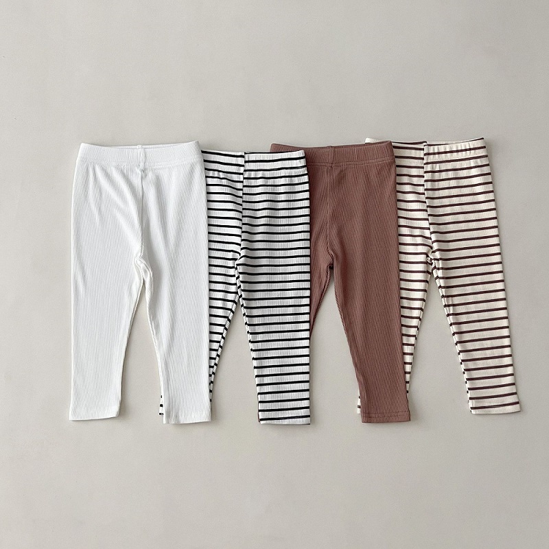 ベビー服 0-6 歳の子供用パンツストライプ綿女の子無地レギ - Summer Clothing Baby Girl のレビューと価格