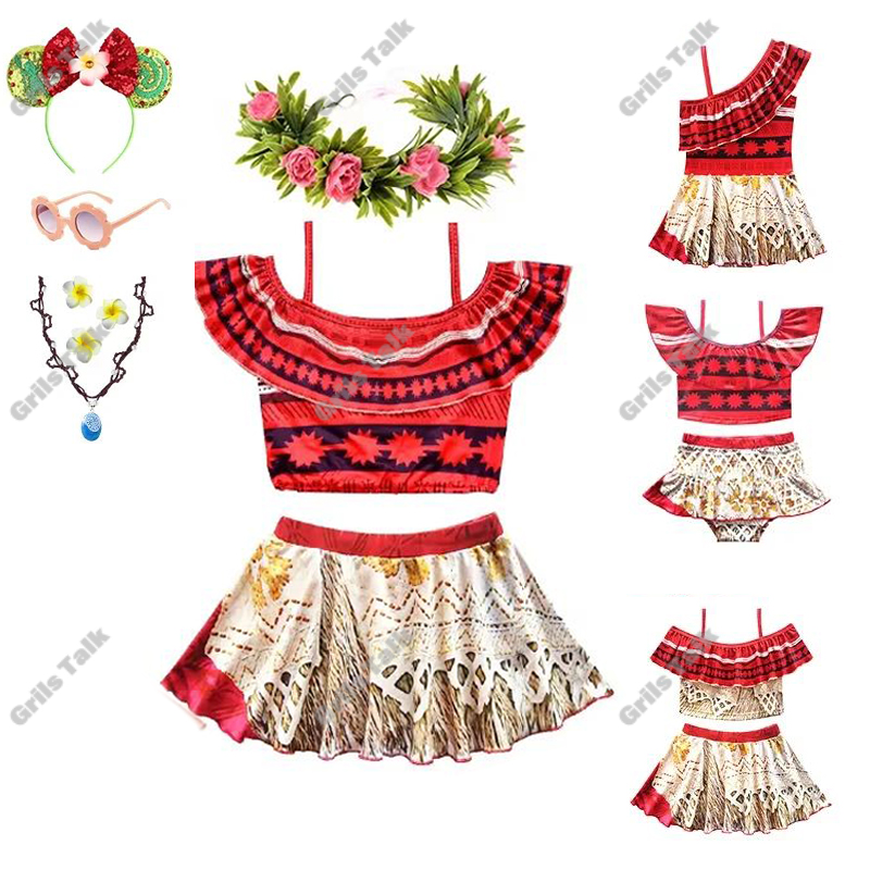 夏の妖精プリンセスモアナコスプレ水着女の子水着水着女の子ビー - Summer Clothing For Kids Girls のレビューと価格
