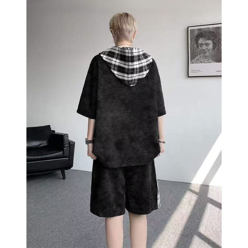M-8XL プラスサイズ紳士服半袖フード付き T シャツ + - Summer Clothing Plus のレビューと価格
