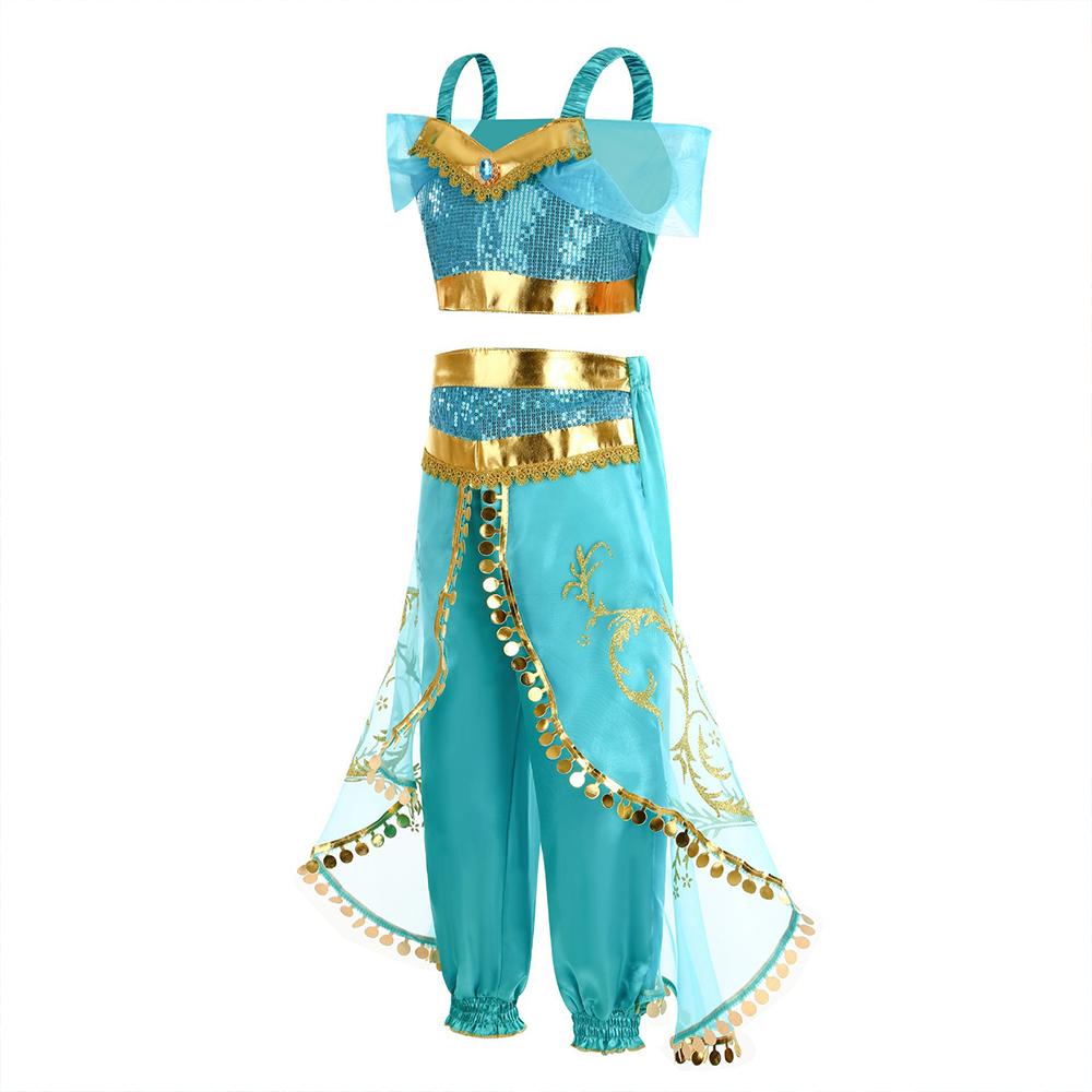 女の子用ジャスミンファンタジーコスチュームアラビアンプリンセ - Summer Clothing For Kids Girls のレビューと価格