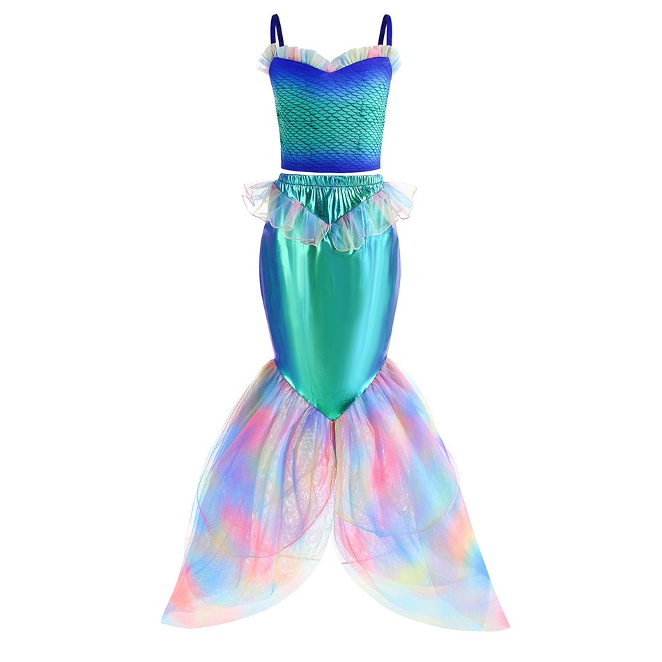 ディズニーマーメイドドレスアップ衣装女の子アリエルコスプレ誕 - Summer Clothing For Kids Girls のレビューと価格