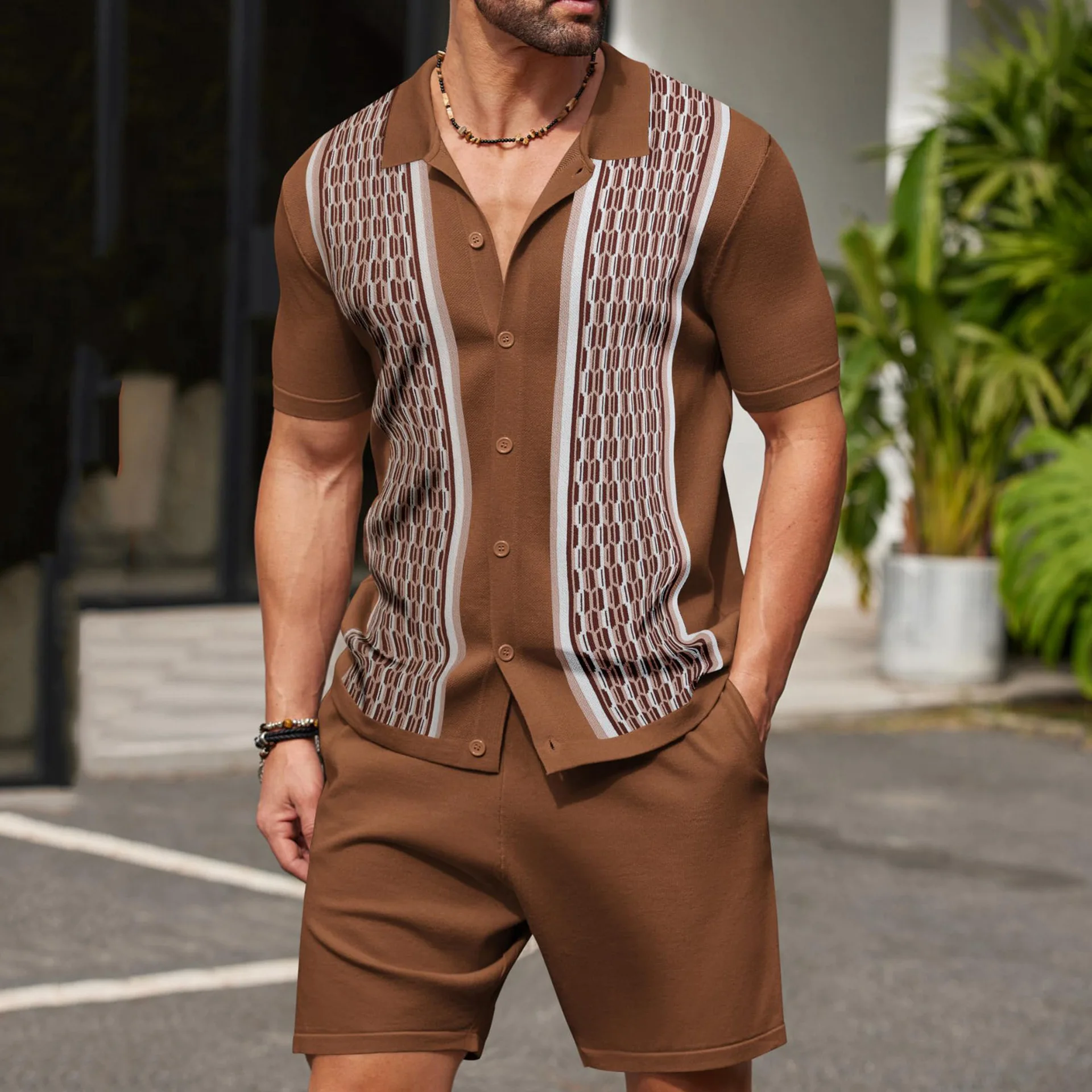 夏用メンズアイスシルク半袖ツーピースセット ビジネスカジュア - Quality Summer Clothing のレビューと価格