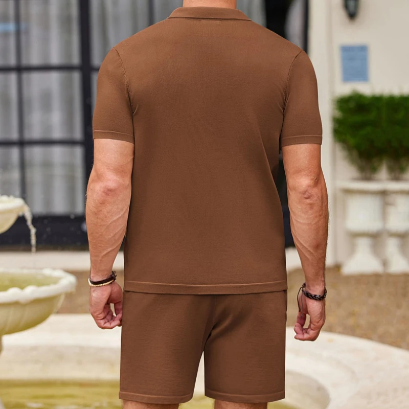 夏用メンズアイスシルク半袖ツーピースセット ビジネスカジュア - Quality Summer Clothing のレビューと価格