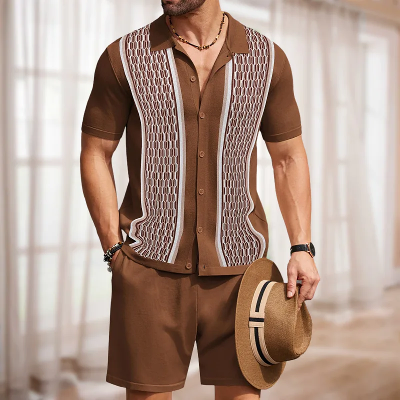 夏用メンズアイスシルク半袖ツーピースセット ビジネスカジュア - Quality Summer Clothing のレビューと価格