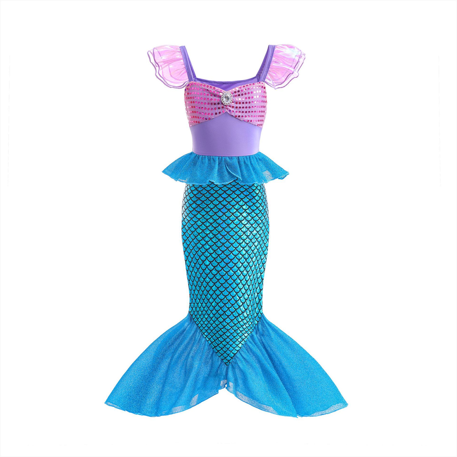 マーメイド誕生日パーティードレスサマーガールマーメイドコスチ - Summer Clothing For Kids Girls のレビューと価格