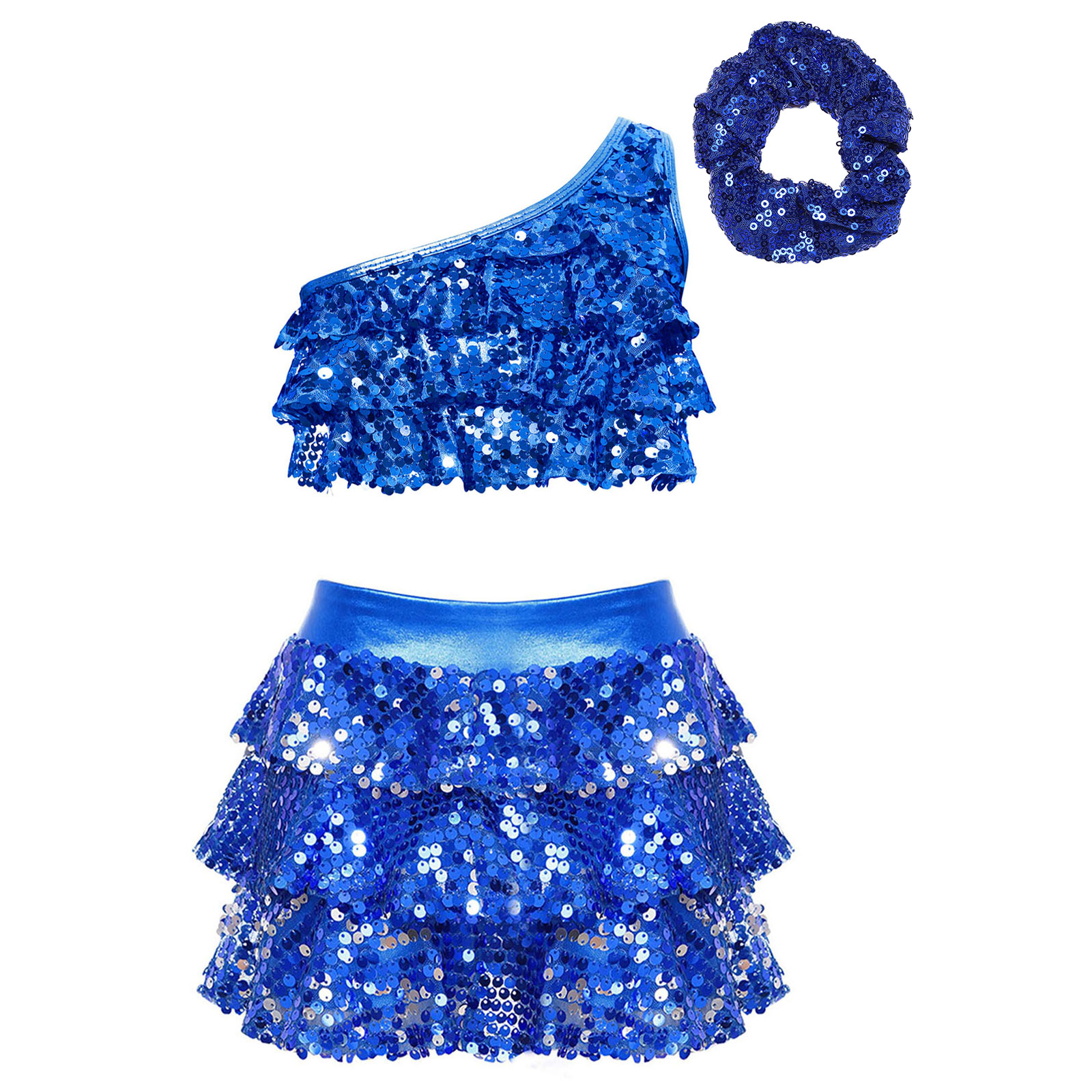 キッズガールズ光沢のあるスパンコールラテンジャズダンス衣装パ - Summer Clothing For Kids Girls のレビューと価格