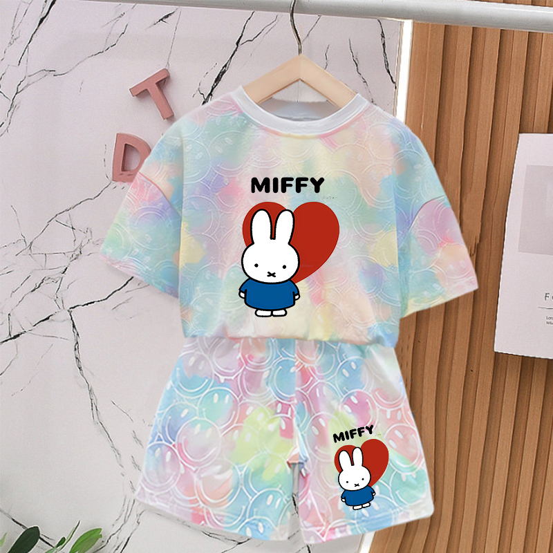 ミッフィーウサギの夏服セット女の赤ちゃん服かわいいプリントタ - Summer Clothing Baby Girl のレビューと価格