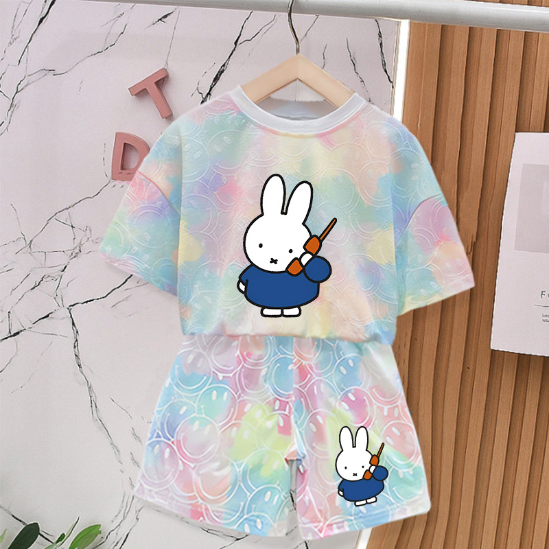 ミッフィーウサギの夏服セット女の赤ちゃん服かわいいプリントタ - Summer Clothing Baby Girl のレビューと価格