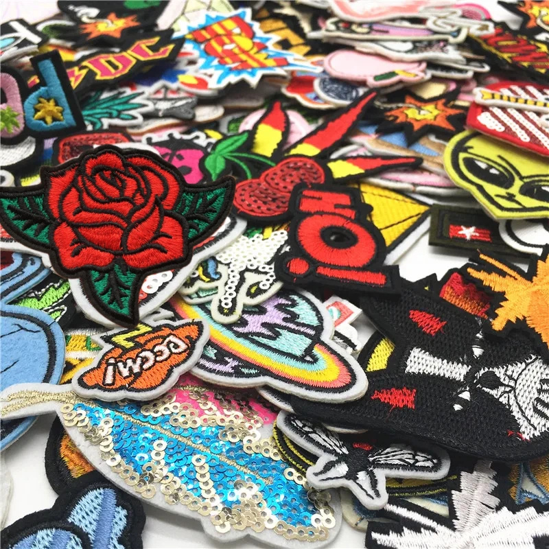 30 ピース/ロット刺繍パッチ混合ランダム漫画アイアンでパッ - Summer Clothing Pictures のレビューと価格
