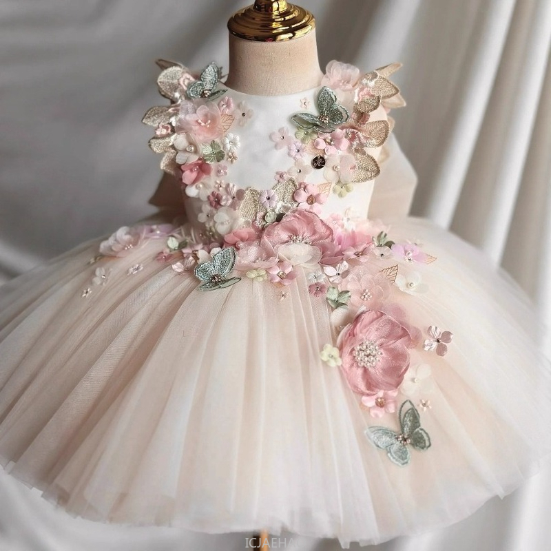 結婚式のドレス夏子供女の子最初の誕生日花柄プリンセスガウン衣 - Summer Clothing Baby Girl のレビューと価格